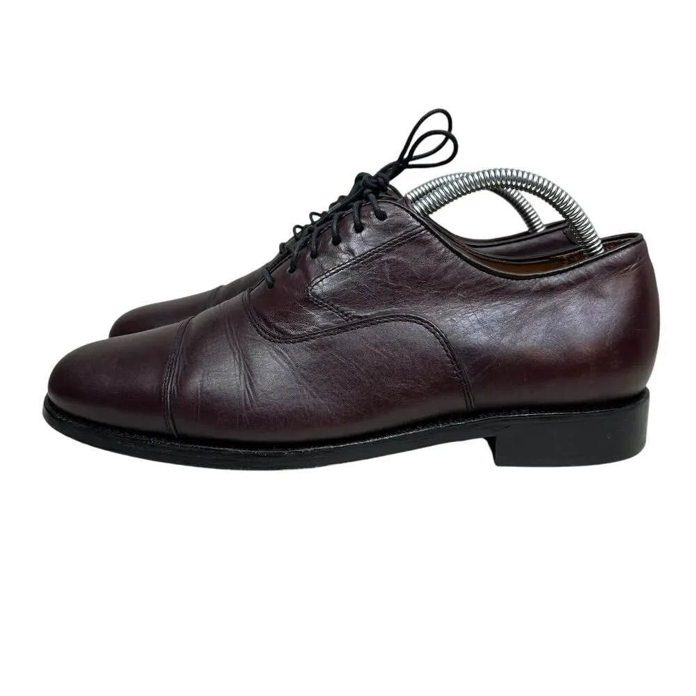 Jos. A. Bank Mens Oxford Shoes Brown Leather Lace‎ Up Cap Toe Cushioned Size 8M